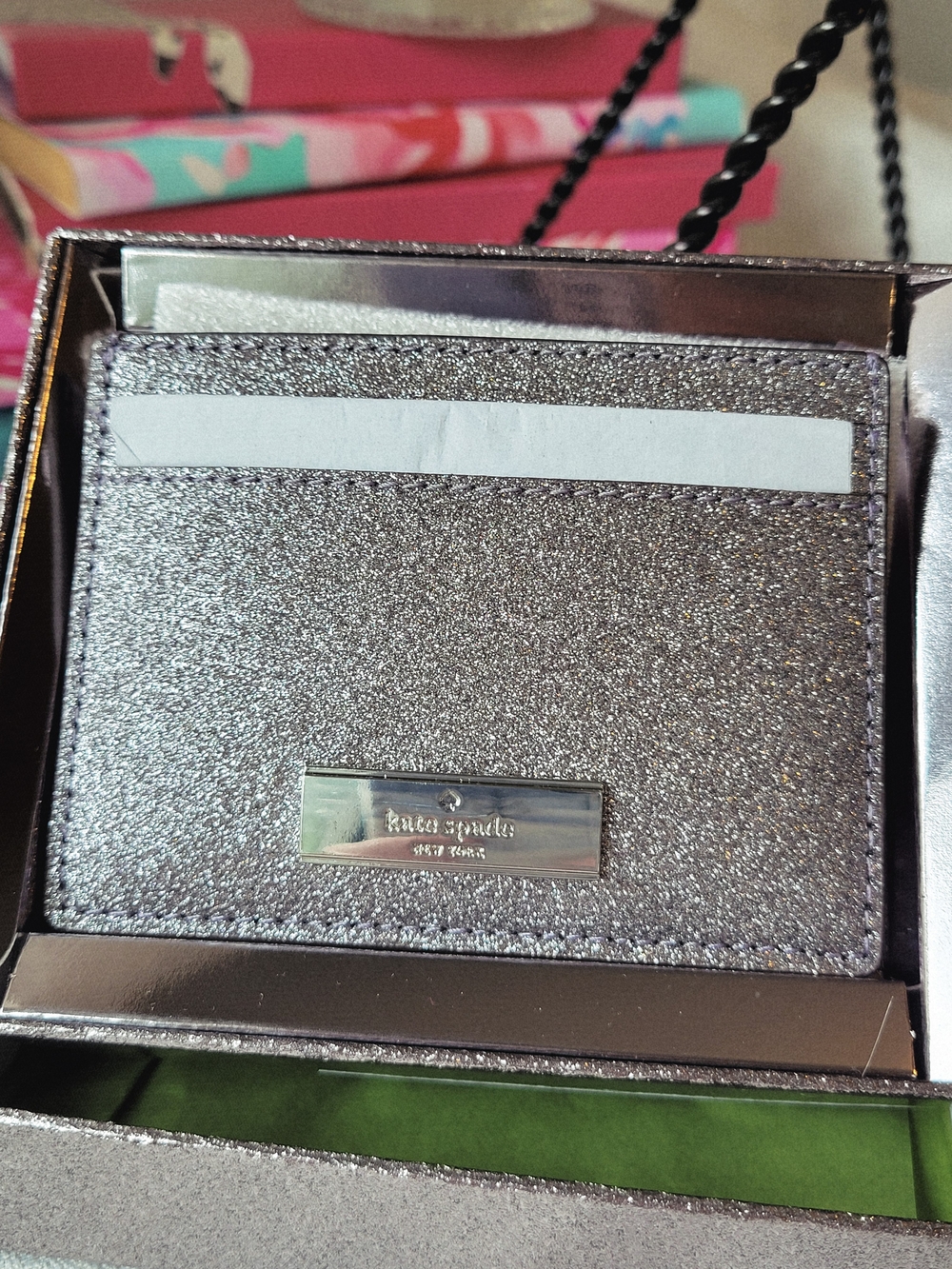 kate spade Silver Glitter Card Holder